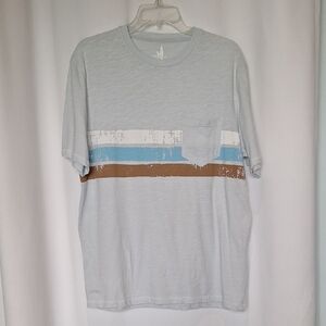 Johnnie-O Men's Light Blue Striped T-Shirt Size M